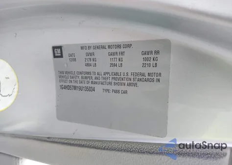 2009 Buick Lucerne Cxl Special Edition from USA, damaged, VIN 1G4HD57M19U135034